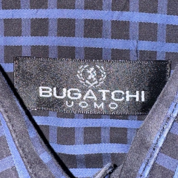 Bugatchi Navy Checkered Men's Shirt - Picture 2 of 6